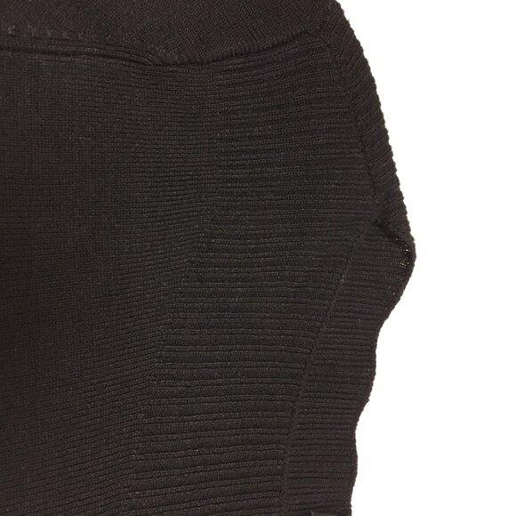 NWT Ann Taylor Black Short Sleeve Sweater w/Ribbed Boat Neck & Waist Detail Sz M - Picture 5 of 9